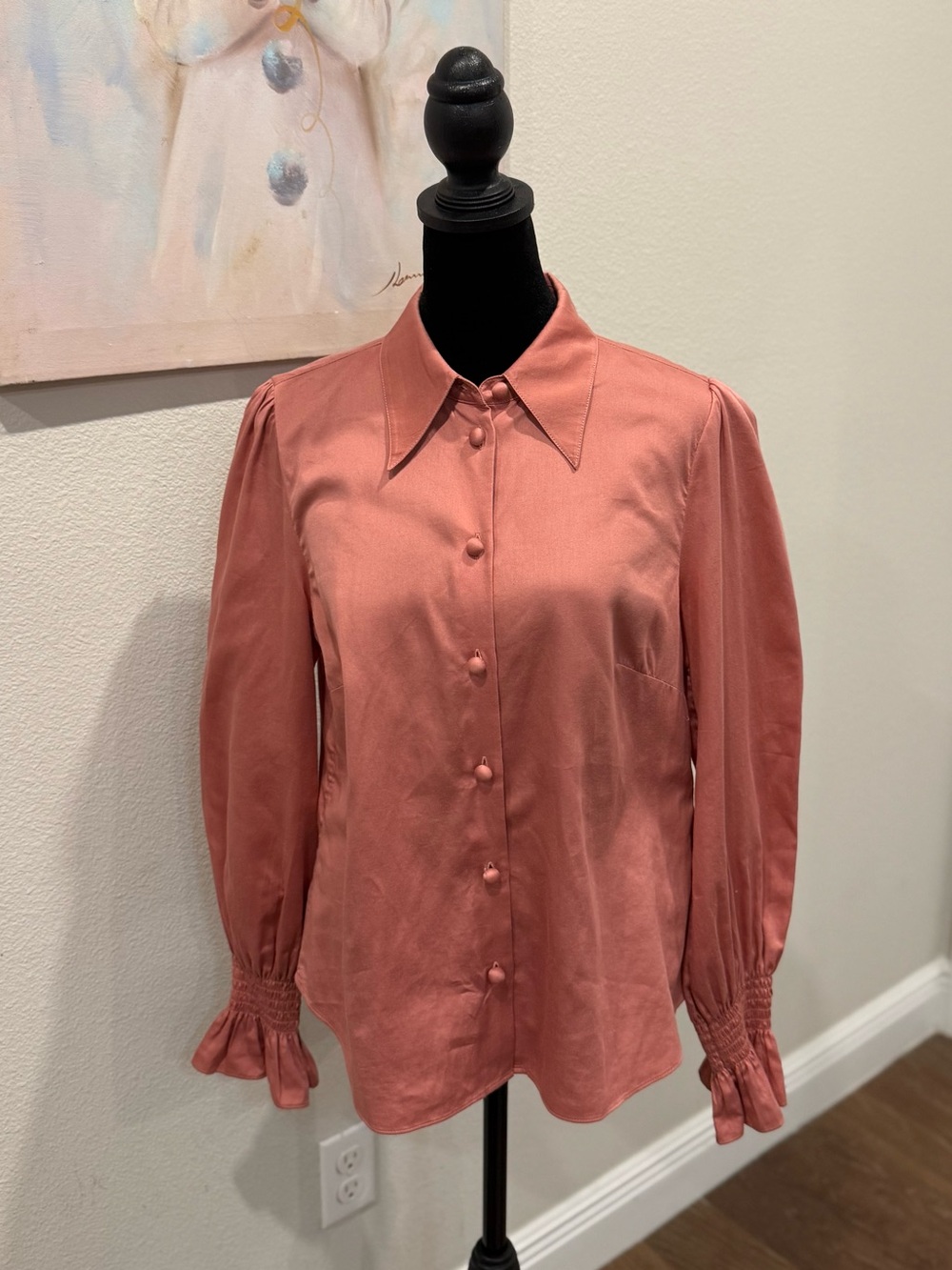 LK Bennett Rosewood Button-Front Blouse